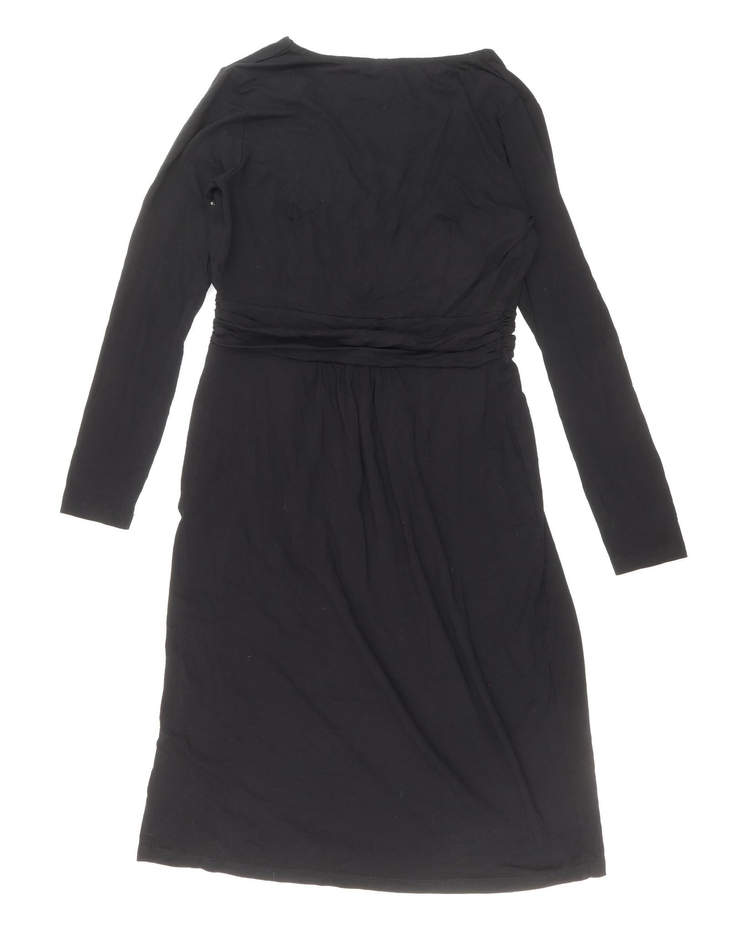 Preworn Womens Black Polyester Sheath Size 10 V-Neck Pullover