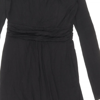 Preworn Womens Black Polyester Sheath Size 10 V-Neck Pullover