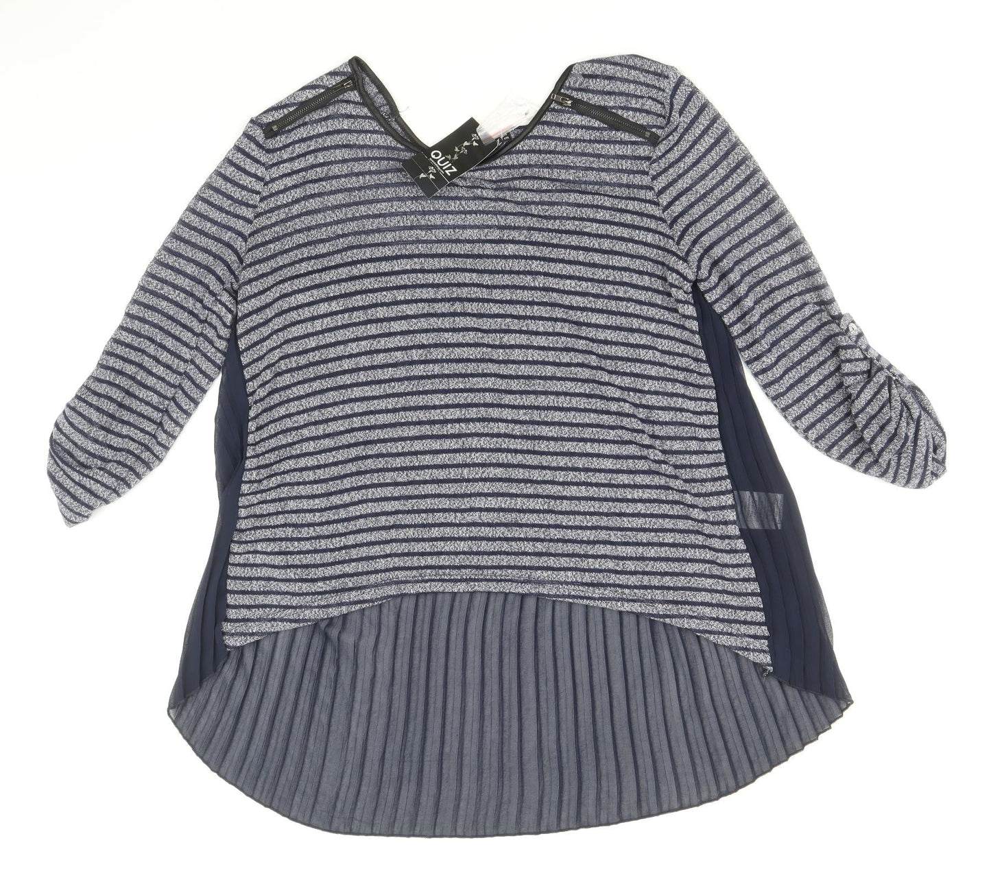 Womens UK Size 10 Quiz Blue Tunic Blouse