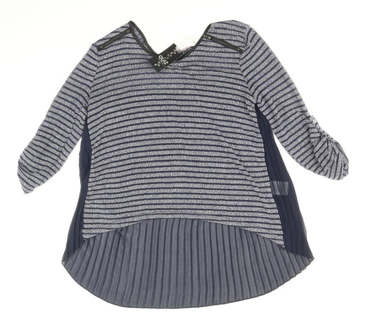 Womens UK Size 10 Quiz Blue Tunic Blouse