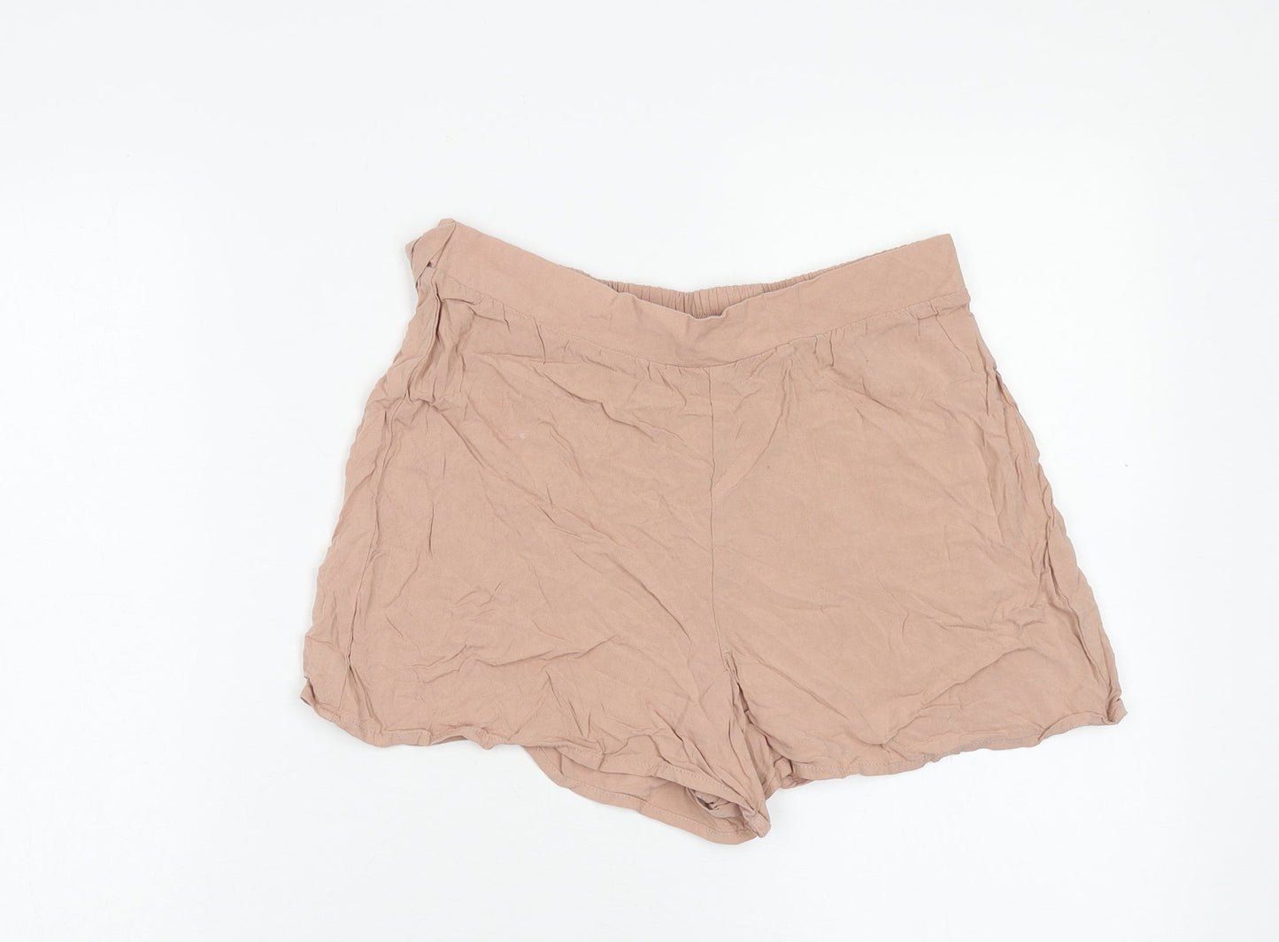 Primark Womens Beige Viscose Basic Shorts Size 10 Regular Pull On