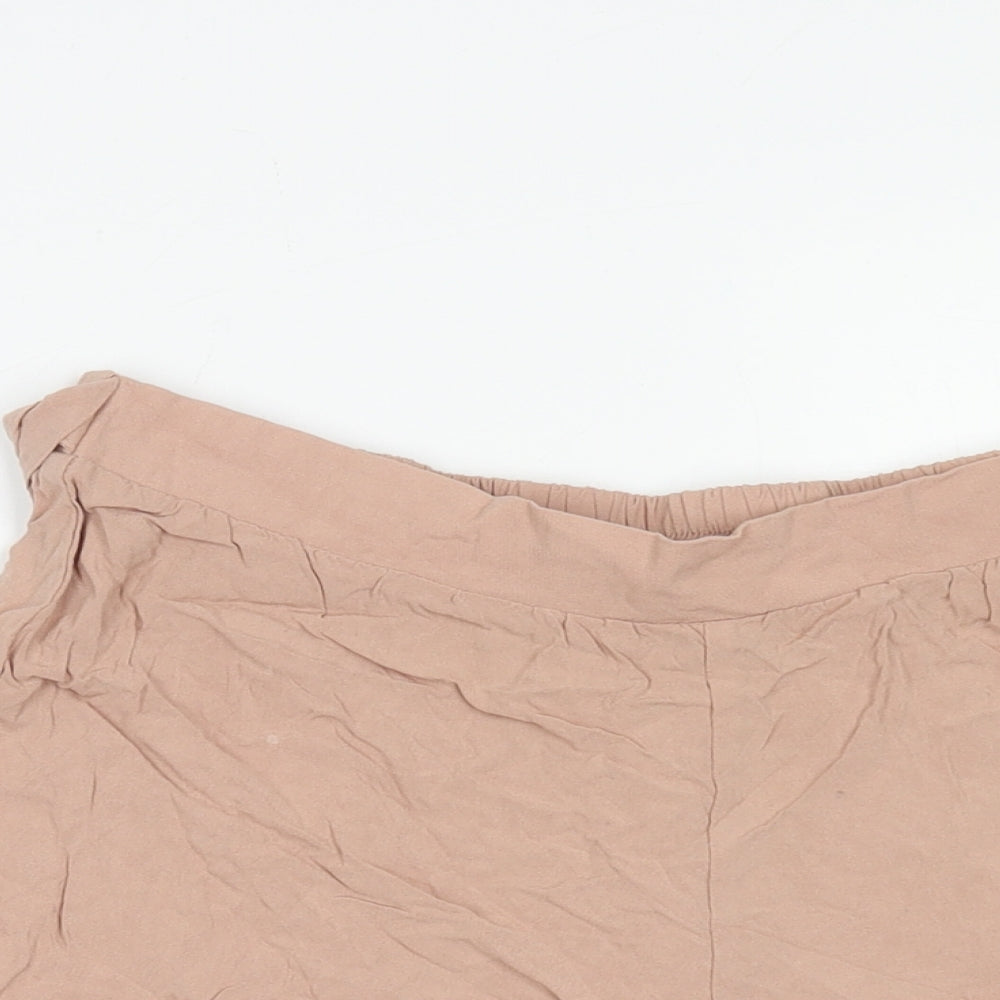 Primark Womens Beige Viscose Basic Shorts Size 10 Regular Pull On