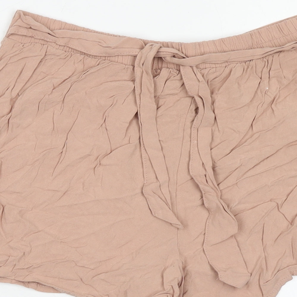 Primark Womens Beige Viscose Basic Shorts Size 10 Regular Pull On