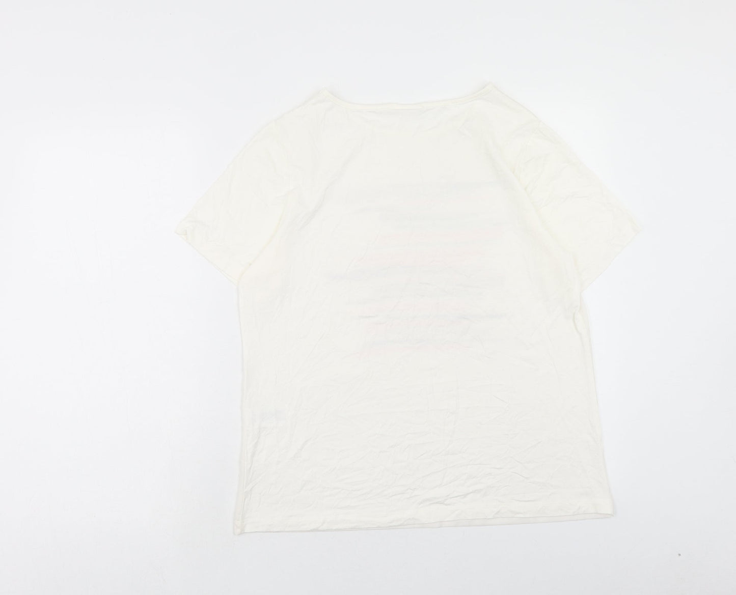 Womens UK Size 14 Damart Ivory Basic T-Shirt