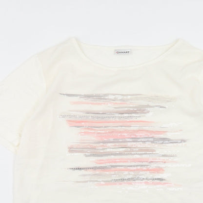 Womens UK Size 14 Damart Ivory Basic T-Shirt