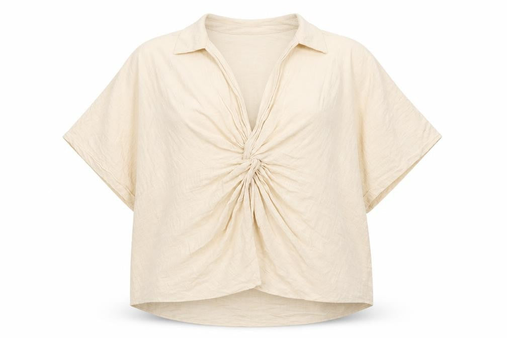 Womens UK Size M Zara Beige Basic Blouse