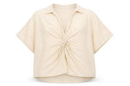 Womens UK Size M Zara Beige Basic Blouse