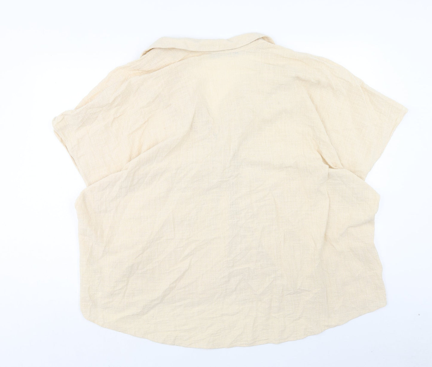 Womens UK Size M Zara Beige Basic Blouse