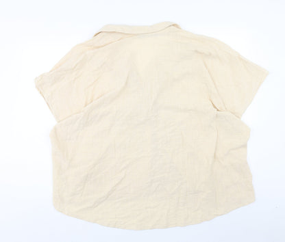 Womens UK Size M Zara Beige Basic Blouse