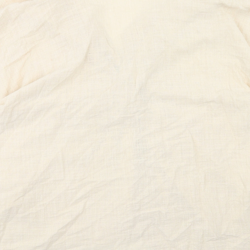 Womens UK Size M Zara Beige Basic Blouse