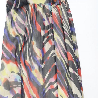 F&F Womens Multicoloured Geometric Polyester Maxi Size 10 V-Neck Pullover