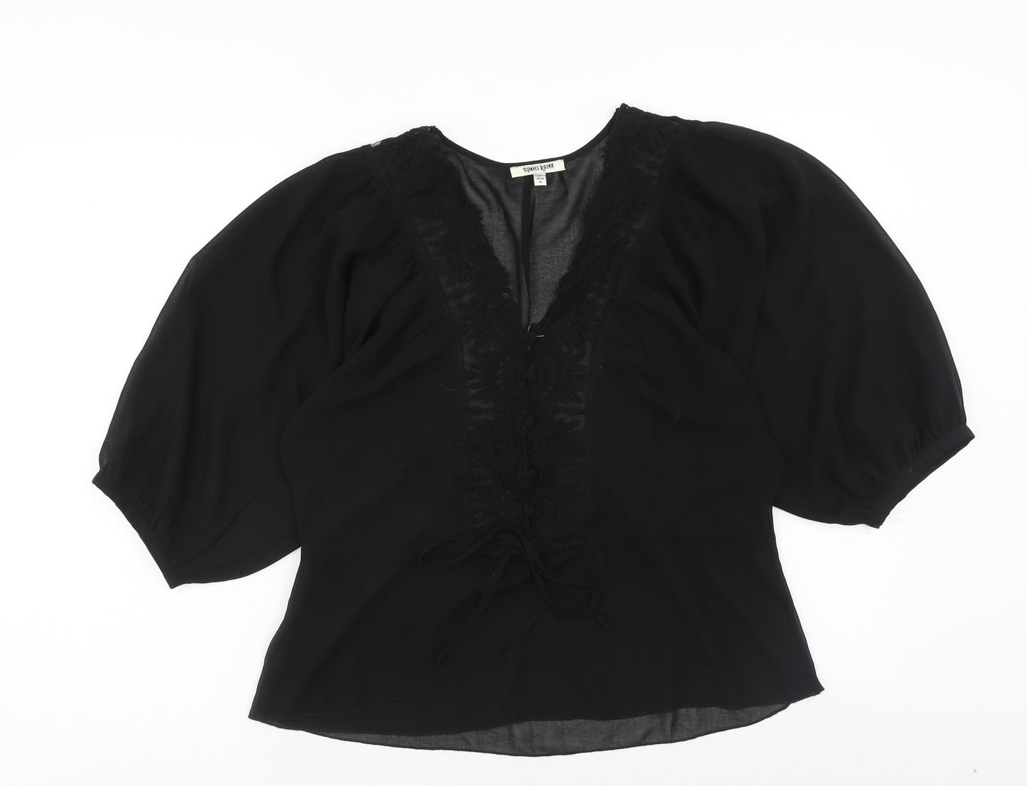 Womens UK Size M Daniel Rainn Black Basic Blouse