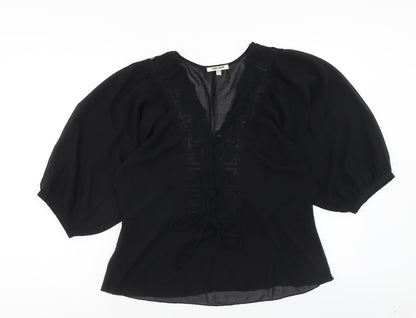 Womens UK Size M Daniel Rainn Black Basic Blouse