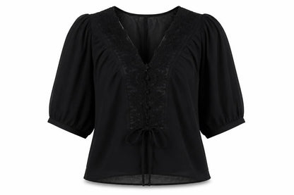 Womens UK Size M Daniel Rainn Black Basic Blouse