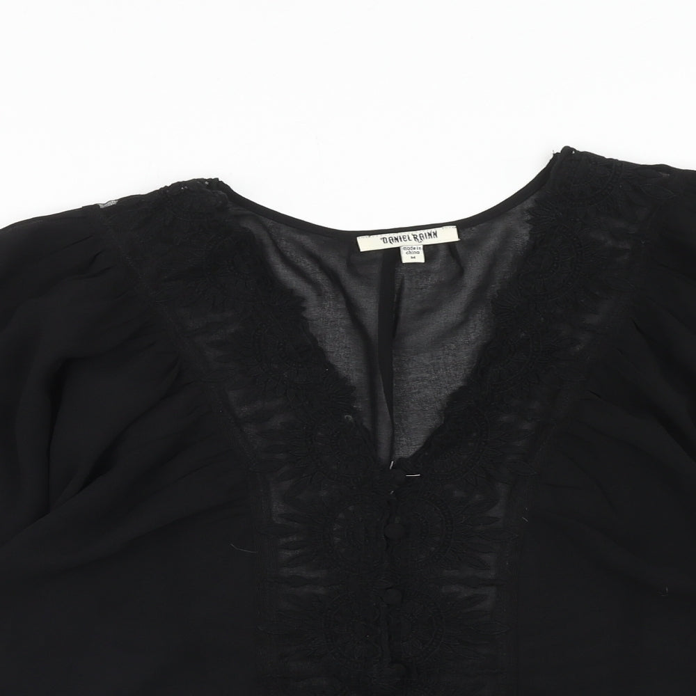 Womens UK Size M Daniel Rainn Black Basic Blouse