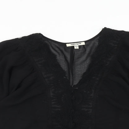 Womens UK Size M Daniel Rainn Black Basic Blouse