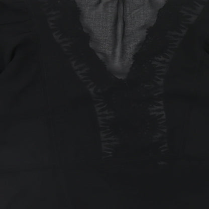 Womens UK Size M Daniel Rainn Black Basic Blouse