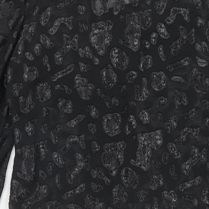 Womens UK Size XS Zara Black Basic T-Shirt