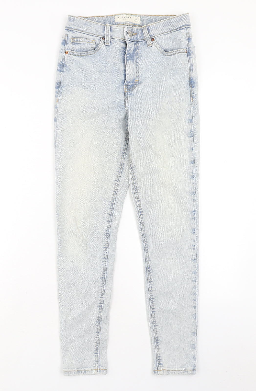 Topshop Womens Blue Cotton Skinny Jeans Size 26 in L30 in Regular Zip