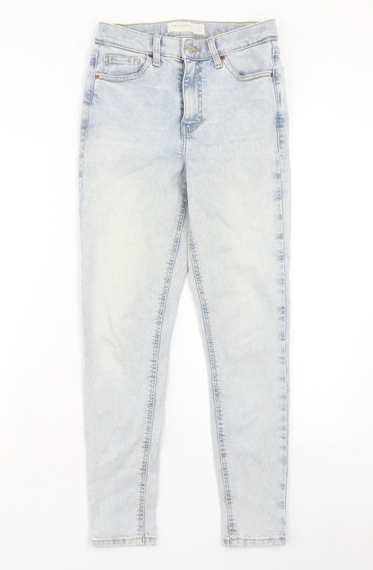 Topshop Womens Blue Cotton Skinny Jeans Size 26 in L30 in Regular Zip