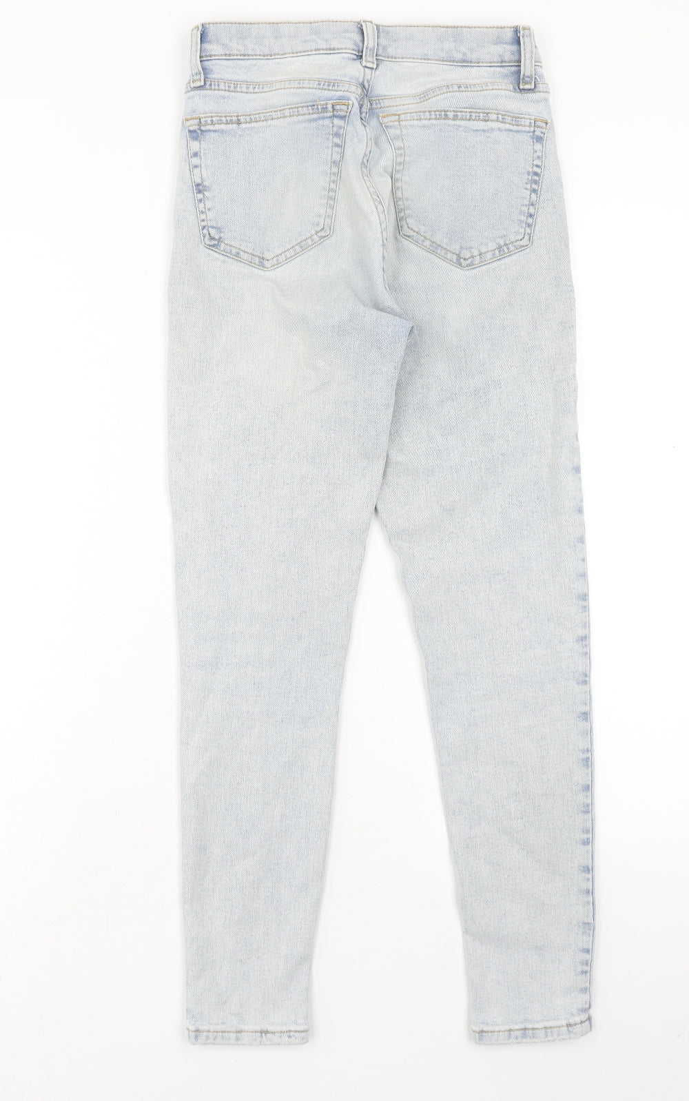 Topshop Womens Blue Cotton Skinny Jeans Size 26 in L30 in Regular Zip