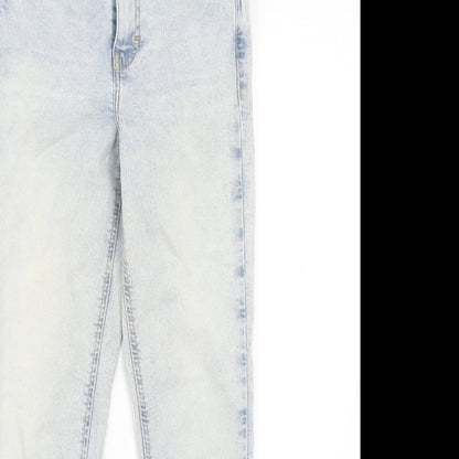 Topshop Womens Blue Cotton Skinny Jeans Size 26 in L30 in Regular Zip