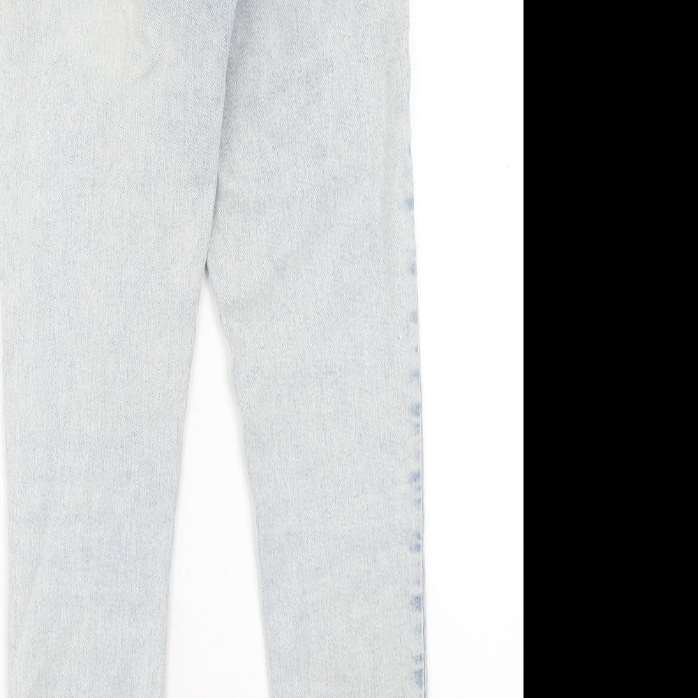 Topshop Womens Blue Cotton Skinny Jeans Size 26 in L30 in Regular Zip