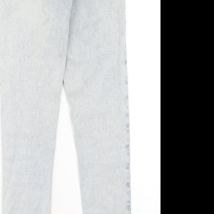Topshop Womens Blue Cotton Skinny Jeans Size 26 in L30 in Regular Zip