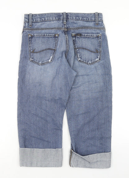 Lee Womens Blue Cotton Straight Jeans Size 30 in Regular Button