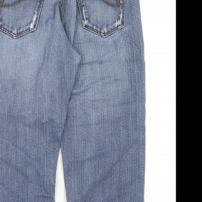 Lee Womens Blue Cotton Straight Jeans Size 30 in Regular Button