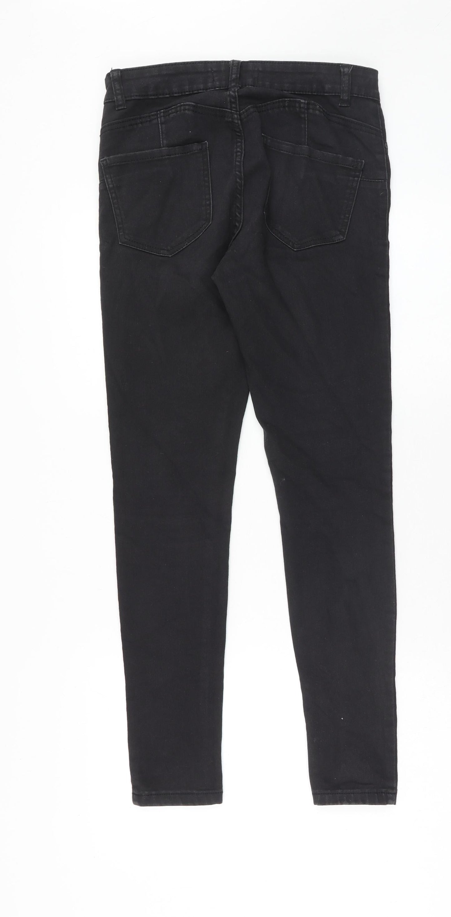 Denim & Co. Womens Black Cotton Skinny Jeans Size 12 Regular Zip