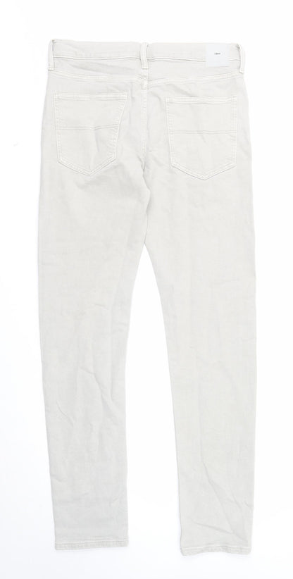 Marks and Spencer Mens Grey Cotton Skinny Jeans Size 30 in L33 in Slim Zip