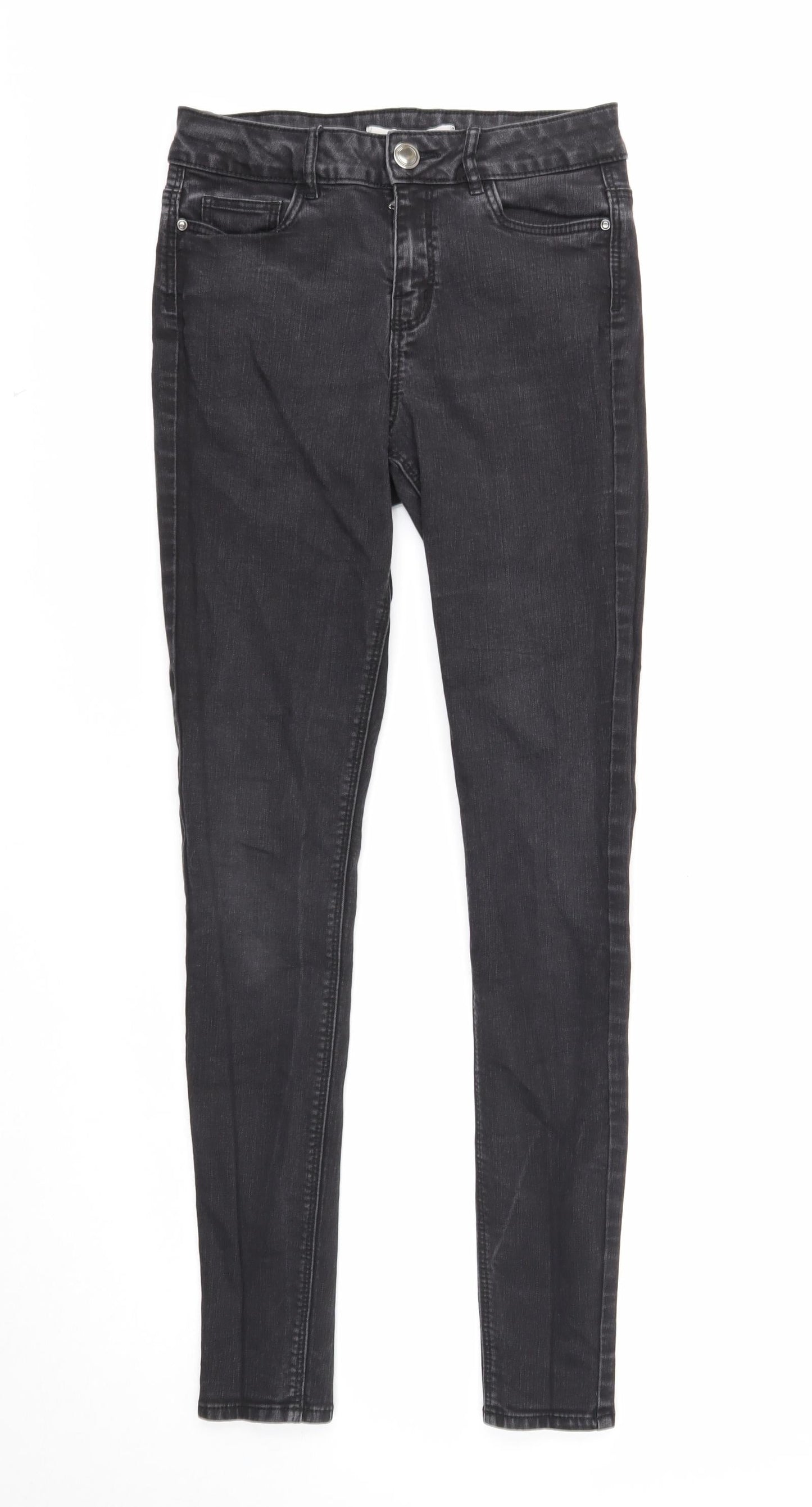 George Womens Black Cotton Skinny Jeans Size 10 Regular Zip