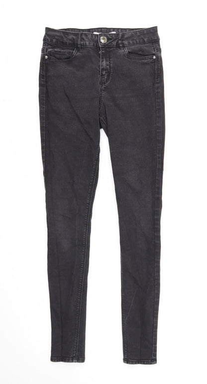 George Womens Black Cotton Skinny Jeans Size 10 Regular Zip