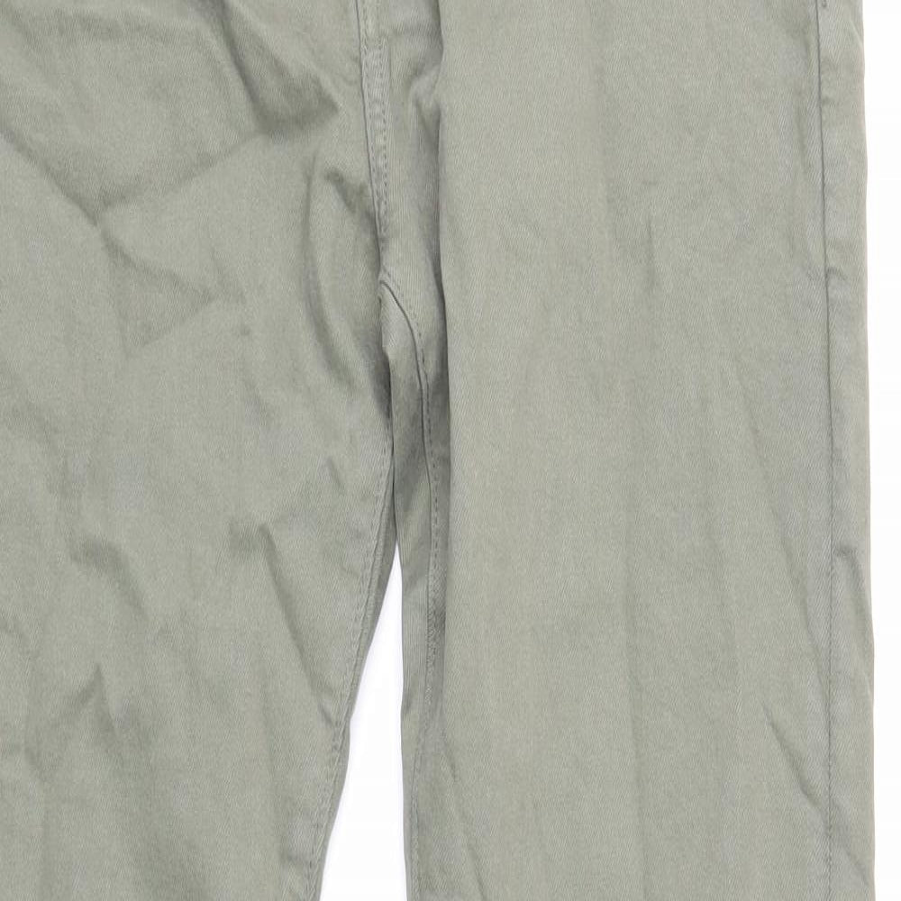 Marks and Spencer Mens Green Cotton Skinny Jeans Size 30 in L33 in Regular Zip