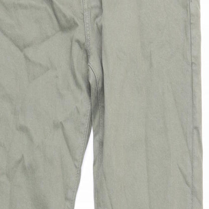 Marks and Spencer Mens Green Cotton Skinny Jeans Size 30 in L33 in Regular Zip