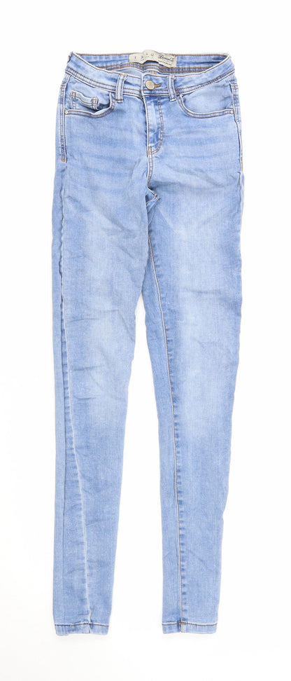 Denim & Co. Womens Blue Cotton Skinny Jeans Size 10 Regular Zip