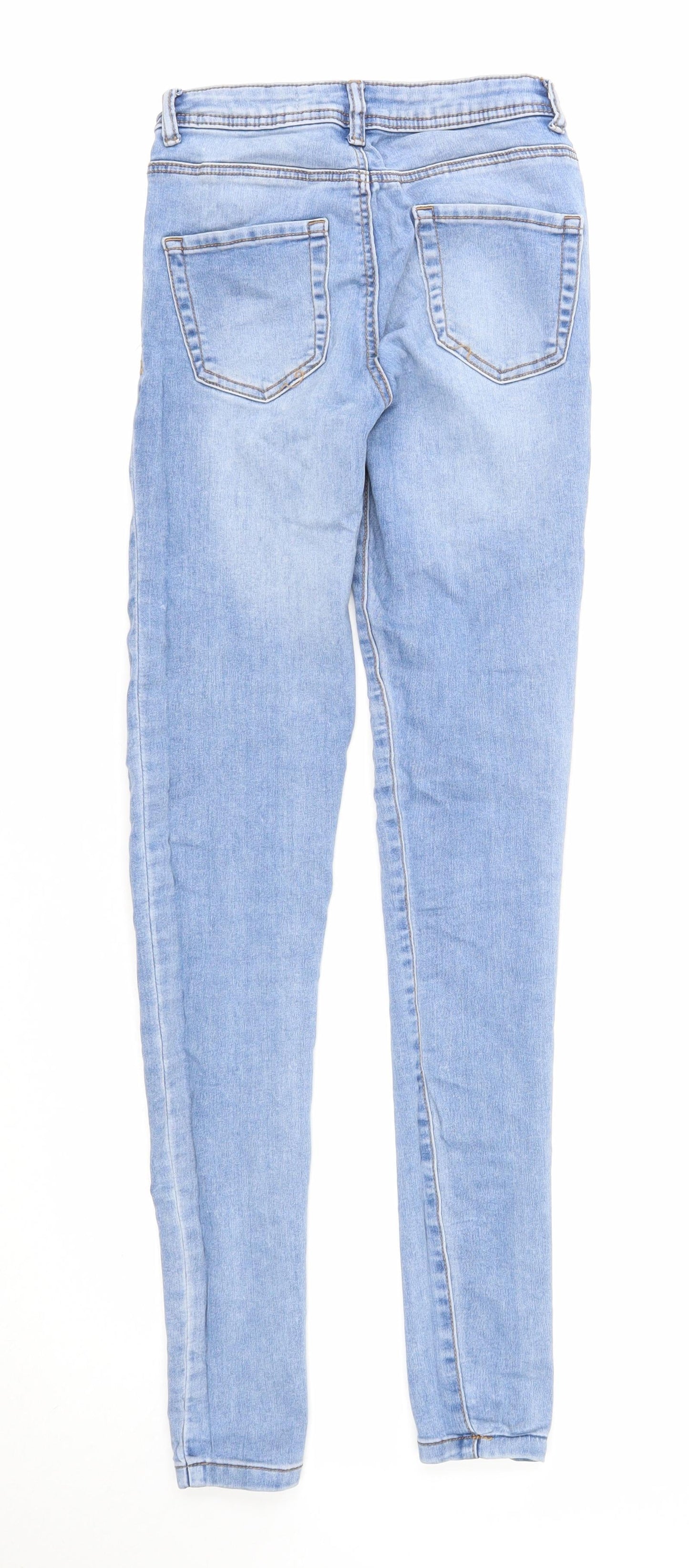 Denim & Co. Womens Blue Cotton Skinny Jeans Size 10 Regular Zip