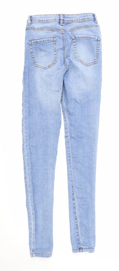 Denim & Co. Womens Blue Cotton Skinny Jeans Size 10 Regular Zip