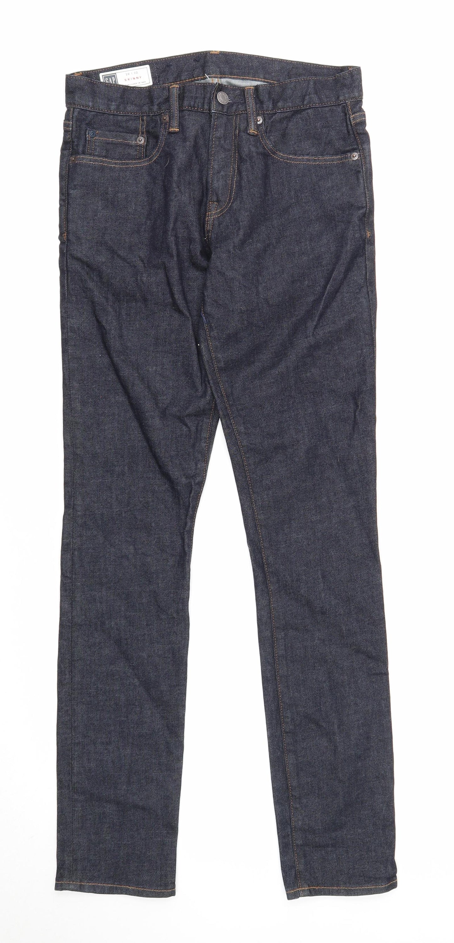 Gap Mens Blue Cotton Skinny Jeans Size 28 in L32 in Regular Zip