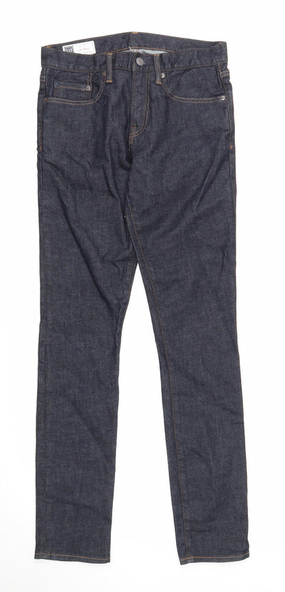 Gap Mens Blue Cotton Skinny Jeans Size 28 in L32 in Regular Zip