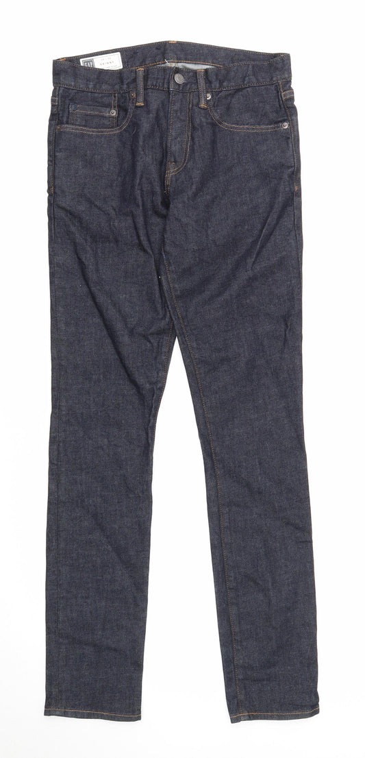 Gap Mens Blue Cotton Skinny Jeans Size 28 in L32 in Regular Zip