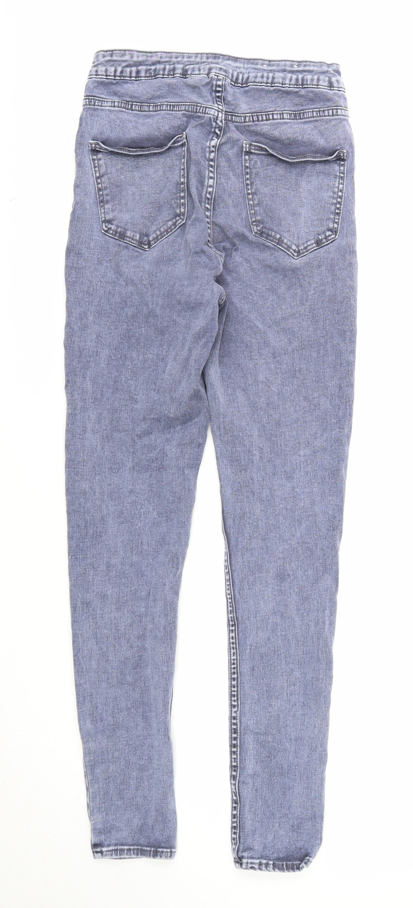 New Look Womens Blue Cotton Jegging Jeans Size 10 Regular Zip