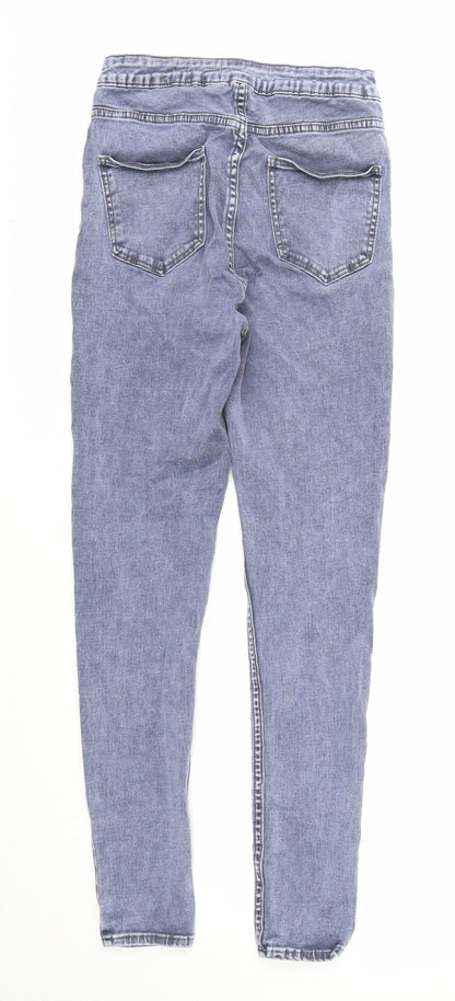 New Look Womens Blue Cotton Jegging Jeans Size 10 Regular Zip