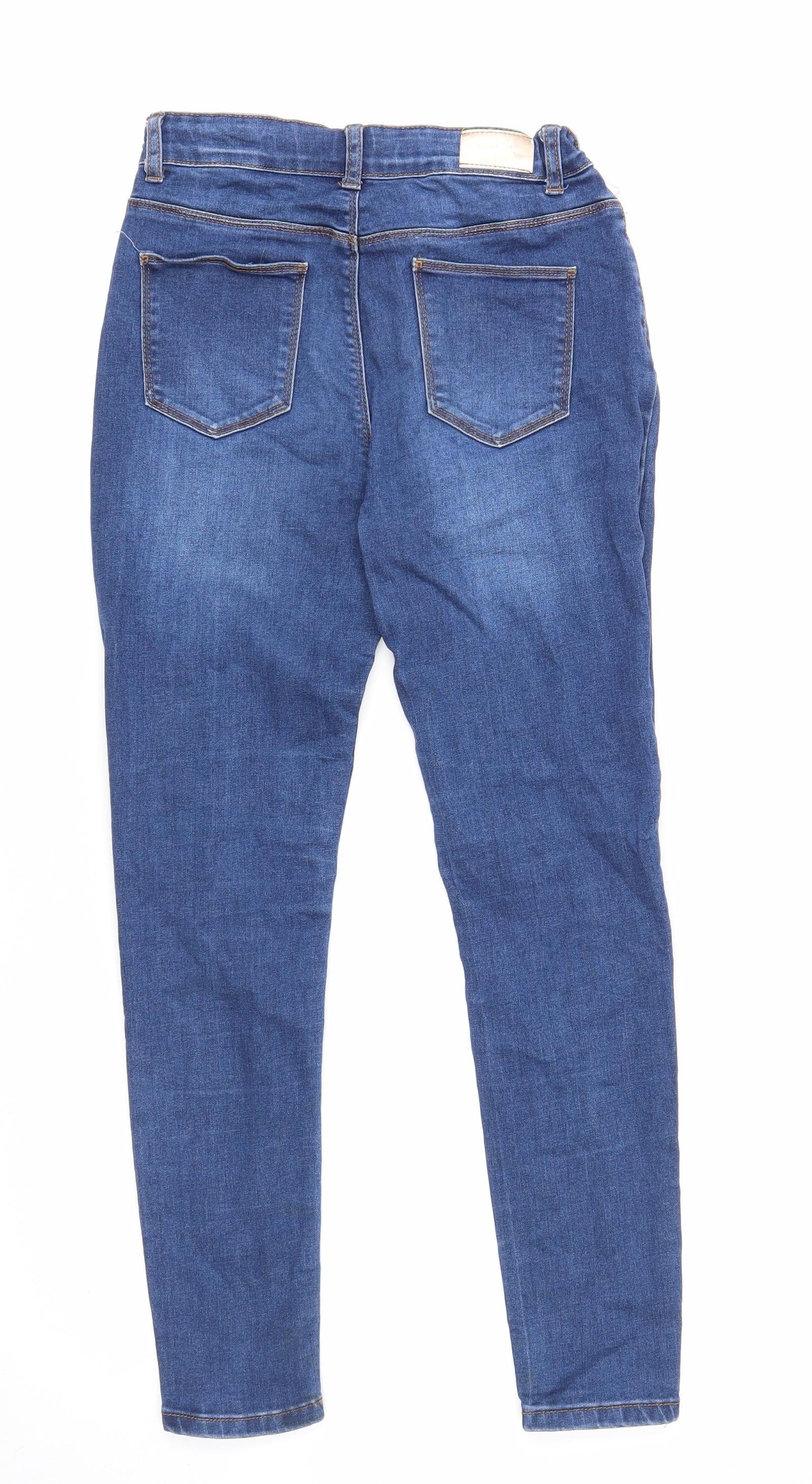 Denim & Co. Girls Blue Cotton Skinny Jeans Size 12-13 Years Regular Zip