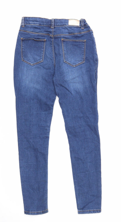 Denim & Co. Girls Blue Cotton Skinny Jeans Size 12-13 Years Regular Zip