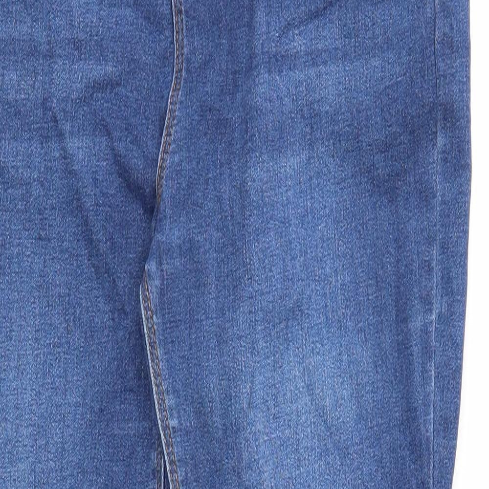 Denim & Co. Girls Blue Cotton Skinny Jeans Size 12-13 Years Regular Zip