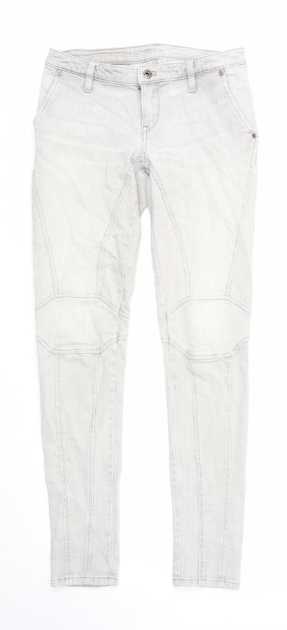 DKNY Jeans Mens Grey Cotton Skinny Jeans Size 26 in Regular Zip