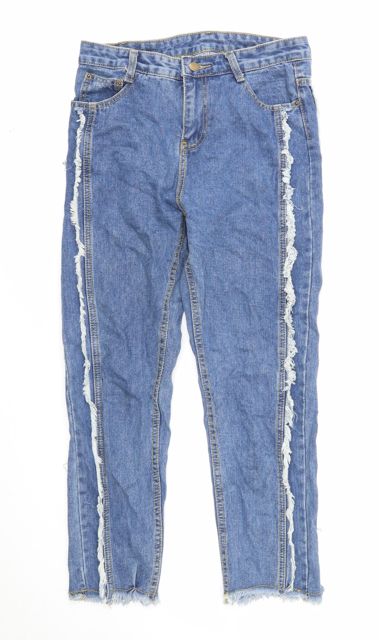 Womens UK Size S Preworn Regular Fit Straight Blue Jeans