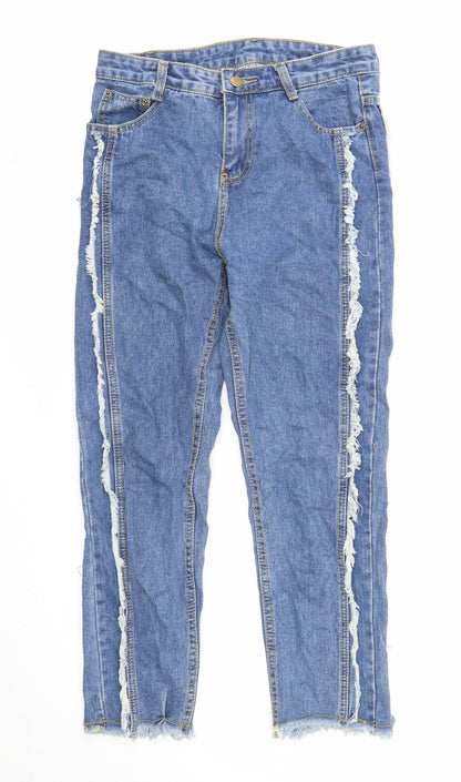 Womens UK Size S Preworn Regular Fit Straight Blue Jeans